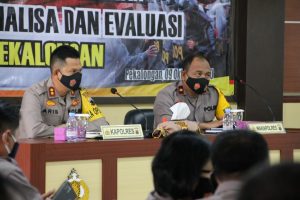 Kapolres Pekalongan Memimpin Langsung Rapat Gelar Operasional Bulanan Diruang Aula