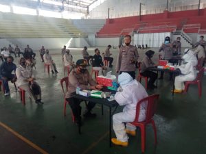 600 Peserta Dikalangan Kepolisian Lampung Selatan Mengikuti Rapid Tes