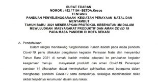 Sambut Natal dan Tahun Baru, PEMKOT Bekasi Himbau Warga Terapkan 3M
