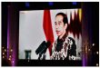 Presiden Joko Widodo saat memberikan kata sambutan secara virtual dalam Perayaan Natal 2020 di Jakarta, Minggu (27/12/20)