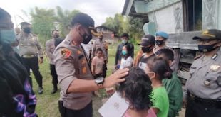 Prihatin Nasib 7 Anak Almarhum Rianto, Kapolres Samosir Berbagi Kasih