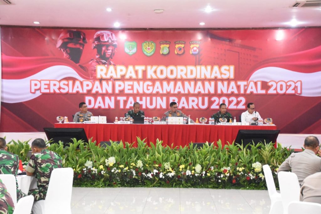 Pangdam Jaya Menghadiri Rapat Kordinasi Persiapan Pengamanan Natal 2021 dan Tahun Baru 2022