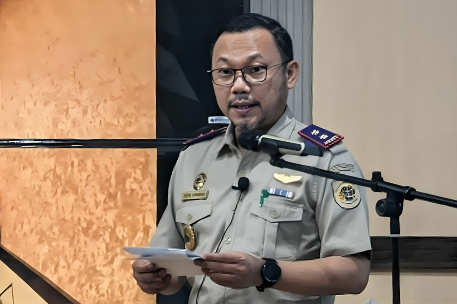 Kepala BPN Kota Depok Indra Gunawan di sela-sela kegiatan penandatanganan pakta integritas yang juga dihadiri Forkopimda Kota Depok, Senin, 26 Februari 2024. (Foto: Dok/BPN Kota Depok)