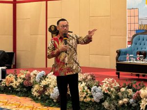 Kepala BPN Kota Depok Indra Gunawan paparkan alur penanganan mafia Tanah dalam Succes Story di Rakerda se-Jawa Barat, Senin-Rabu 22- 24 Juli 2024.