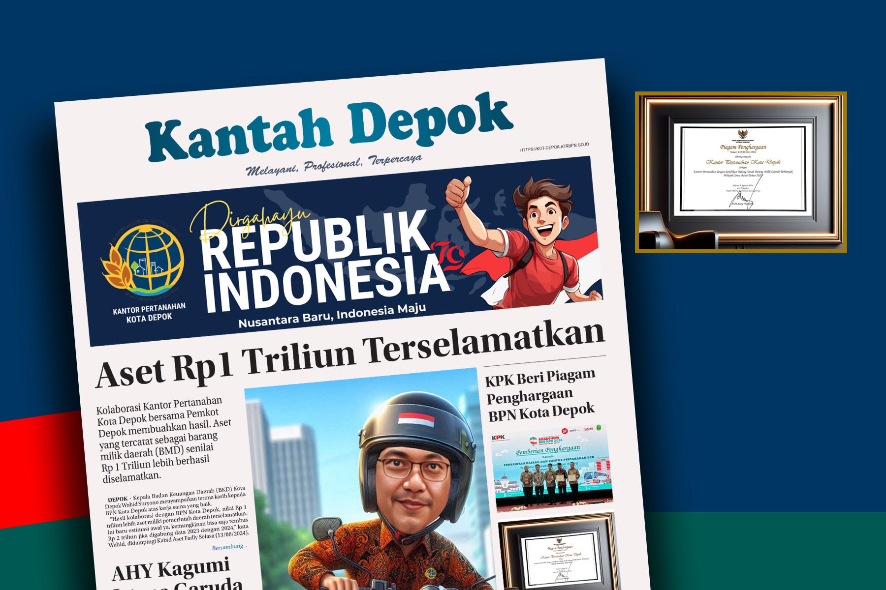 BPN Depok dan Pemkot Sukses Amankan Aset Daerah Senilai 1 Triliun sampai KPK Beri Piagam Penghargaan