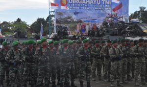Kodim 1710/Mimika Bersama Satuan TNI Se-Garnisun Timika Gelar Upacara HUT Ke-80 TNI Tahun 2025